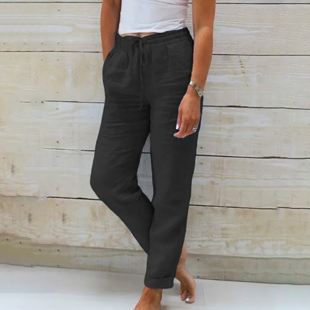 【Coton et Lin】Pantalons Casual Droits