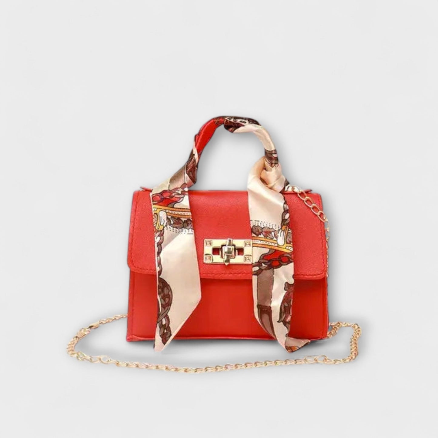 Sac à main Aurellia - Cuir marron, fermeture dorée, poignée en écharpe, élégant et polyvalent