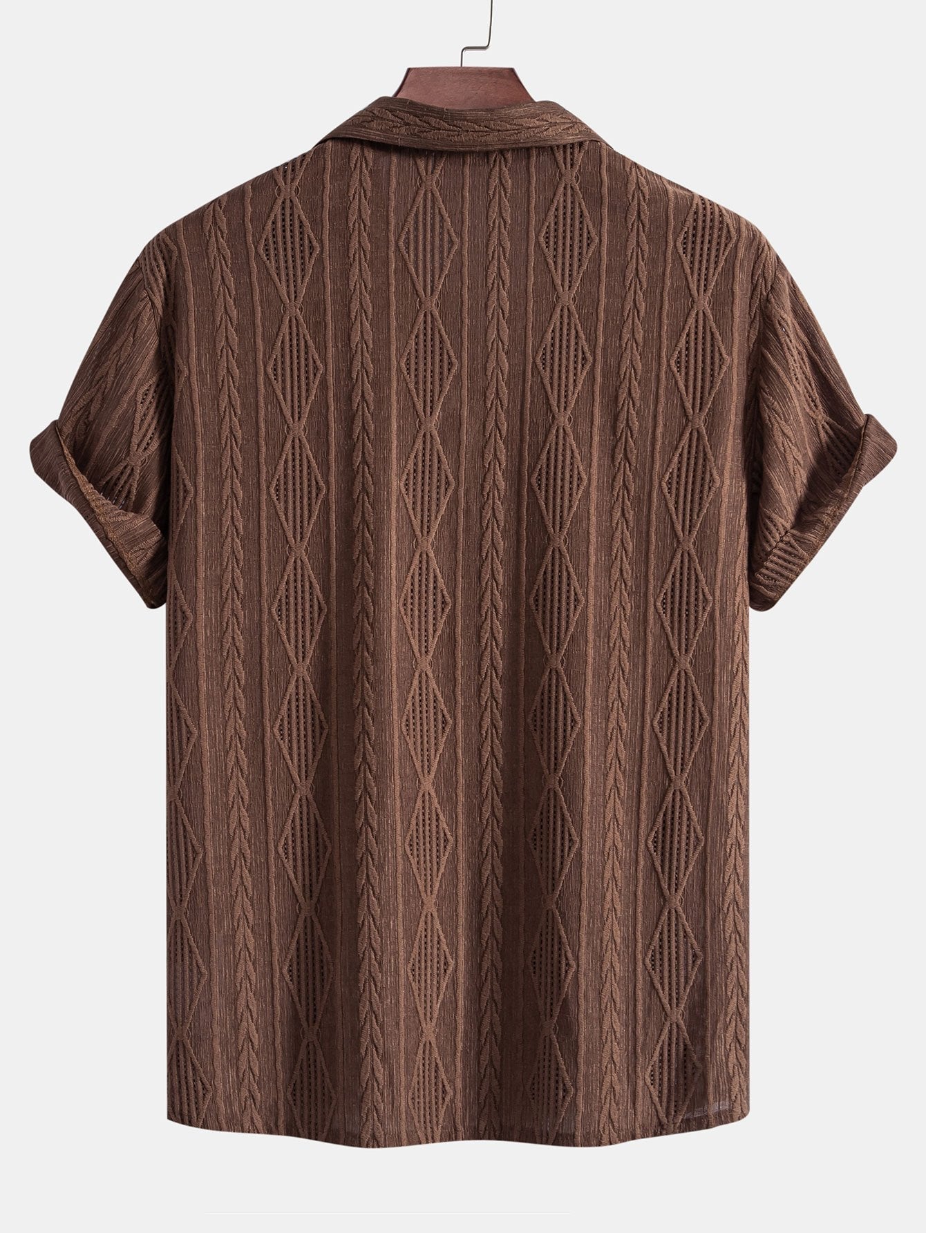 Chemise Cubane Jacquard Géométrique & Pantalons en Lin à Jambe Droite
