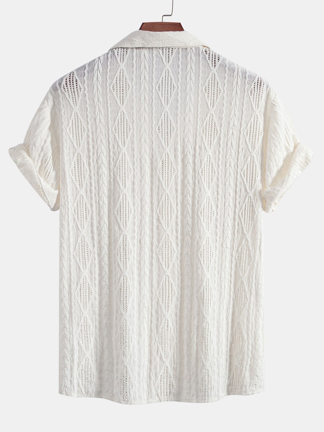 Chemise Cubane Jacquard Géométrique & Pantalons en Lin à Jambe Droite