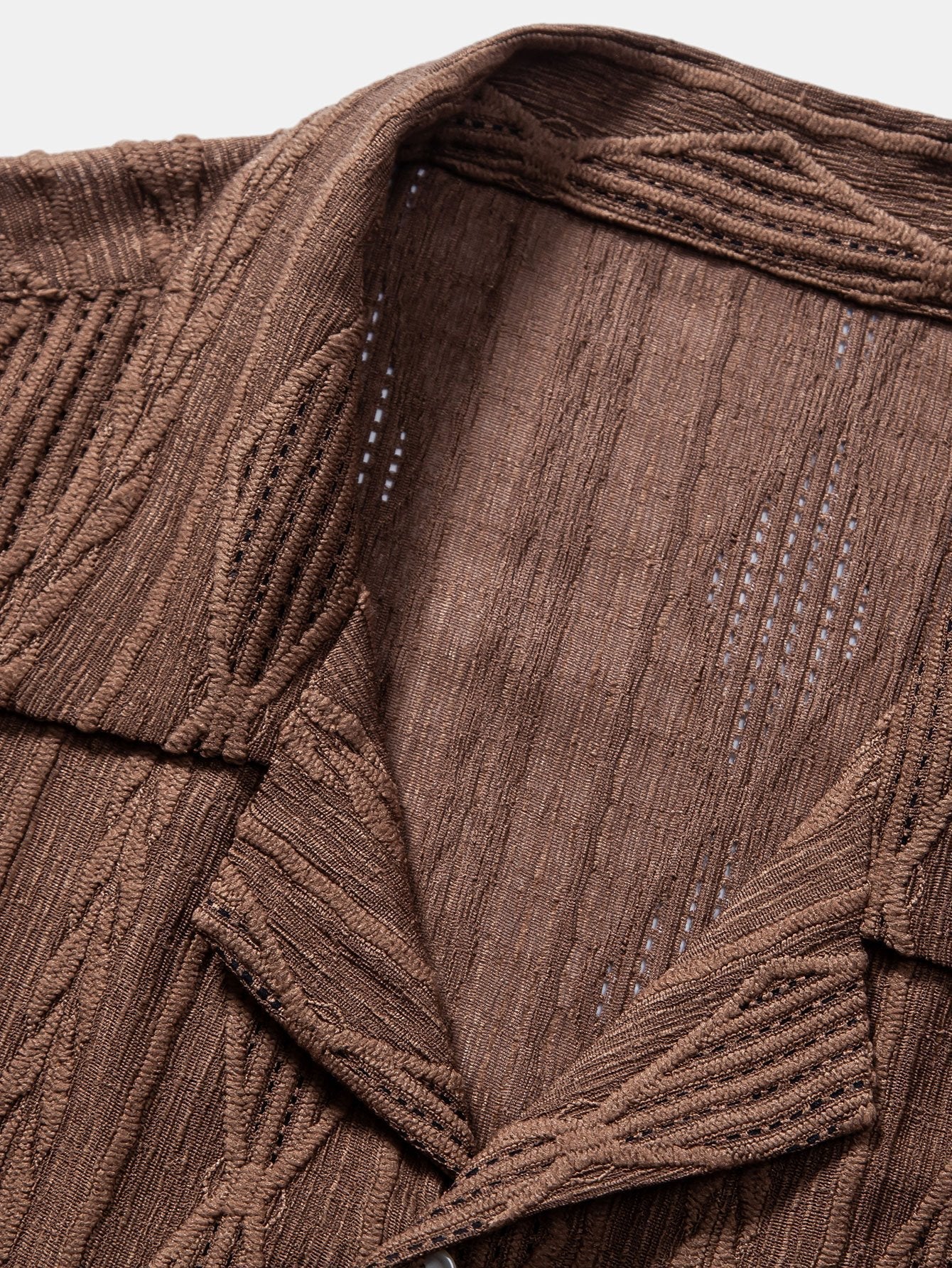 Chemise Cubane Jacquard Géométrique & Pantalons en Lin à Jambe Droite