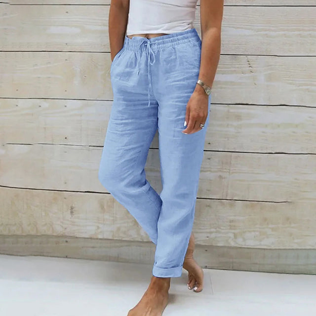 【Coton et Lin】Pantalons Casual Droits