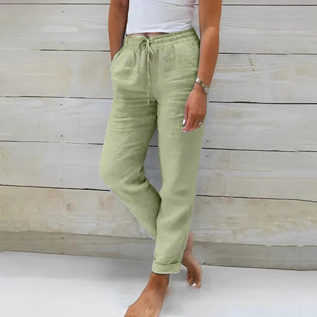 【Coton et Lin】Pantalons Casual Droits