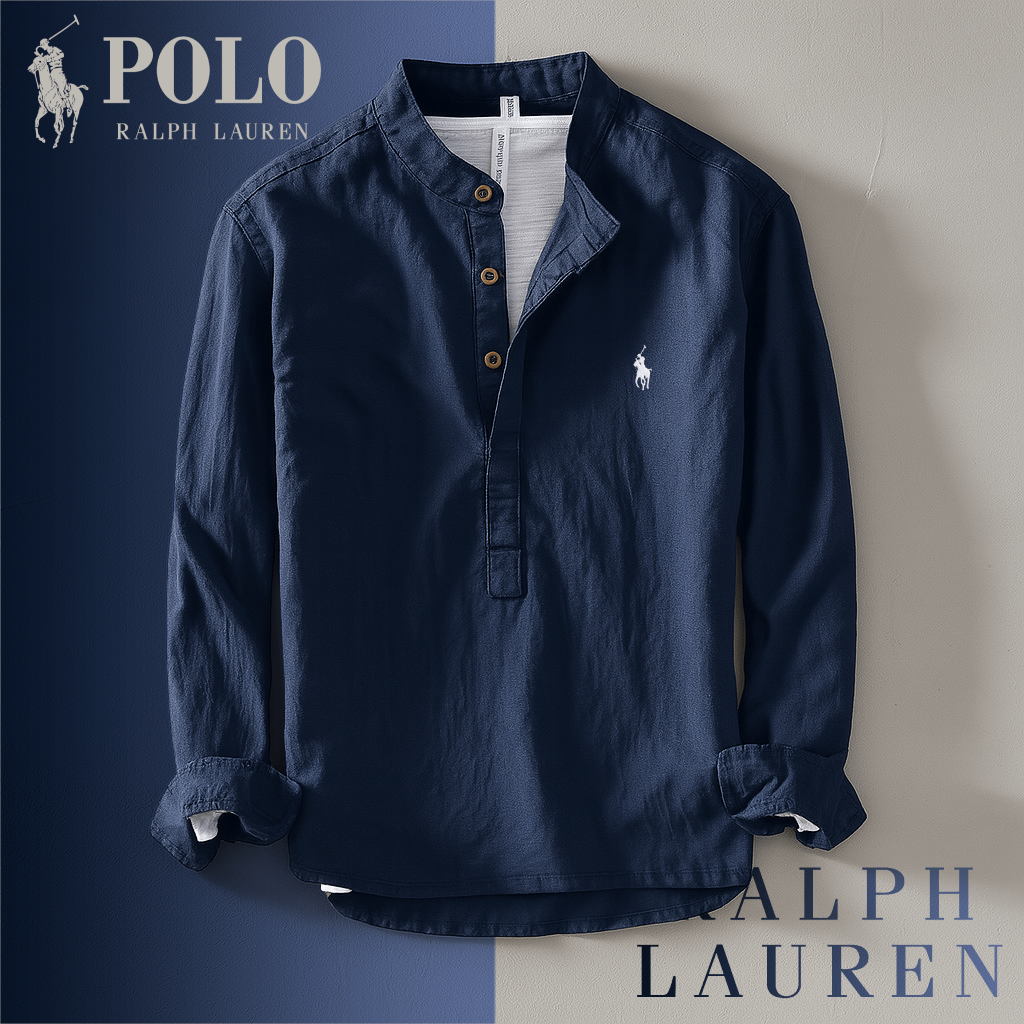 Chemise col montant – Coupe décontractée