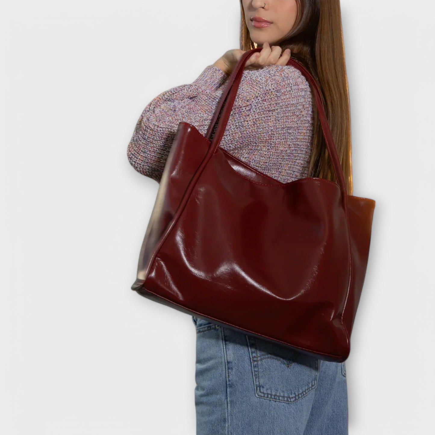 Sac fourre-tout en cuir vegan inspiré vintage Aurellia Blair pour l'école ou le travail, adapté pour ordinateur portable et essentiels