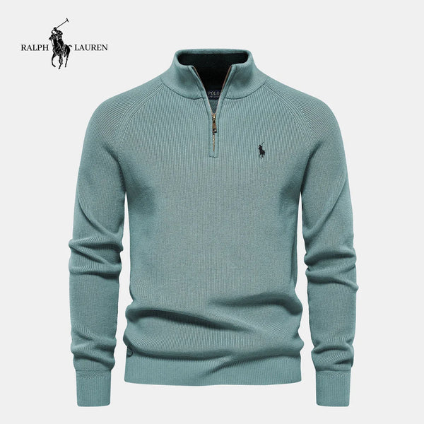 Rl - Pull en maille avec demi-zip