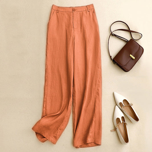 【Coton et Lin】Pantalons Casual Monochromes