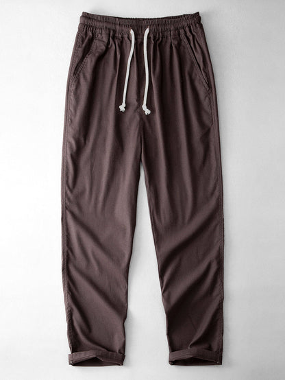 Chemise Cubane Jacquard Géométrique & Pantalons en Lin à Jambe Droite