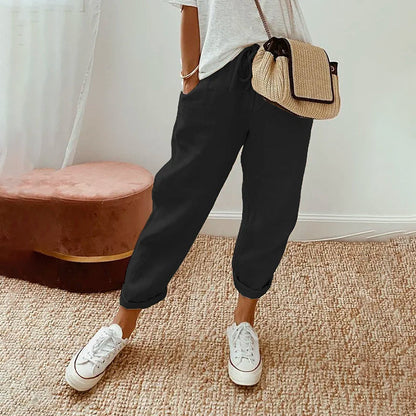 【Coton et Lin】Pantalons Confortables pour le Temps Libre