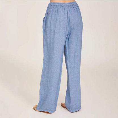 【Coton Et Lin】Pantalons Décontractés À Jambe Large