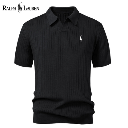 Polo RL™ en maille avec col en V et rayures