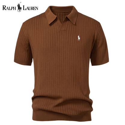 Polo RL™ en maille avec col en V et rayures