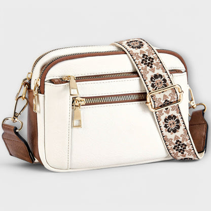 Sac à bandoulière en cuir vegan Aurellia, style rétro avec sangle boho réglable, espace suffisant pour les essentiels
