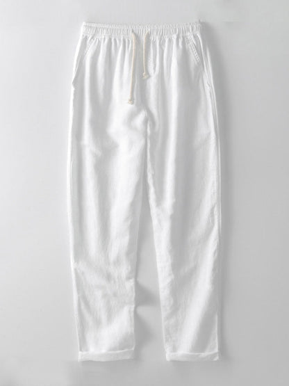 Chemise Cubane Jacquard Géométrique & Pantalons en Lin à Jambe Droite