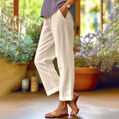 【Coton et Lin】Pantalons Droits Casual