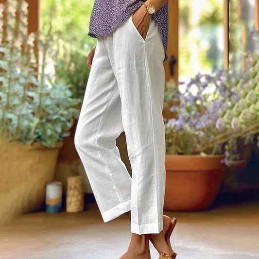 【Coton et Lin】Pantalons Droits Casual