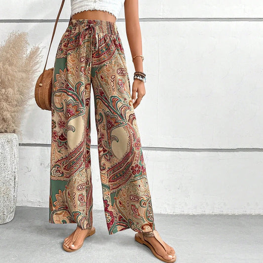 Pantalons Casual avec Imprimé Ethnique
