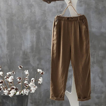 【Coton et Lin】Pantalons Confortables pour Loisirs