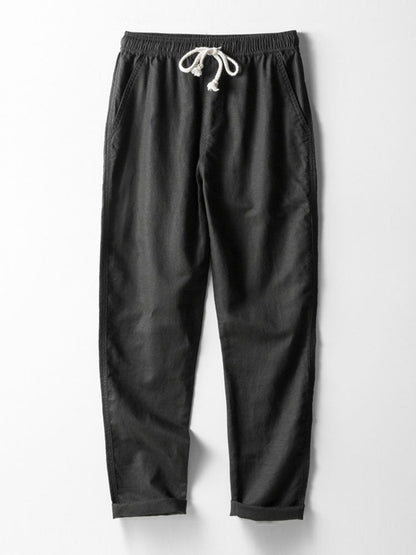 Chemise Cubane Jacquard Géométrique & Pantalons en Lin à Jambe Droite