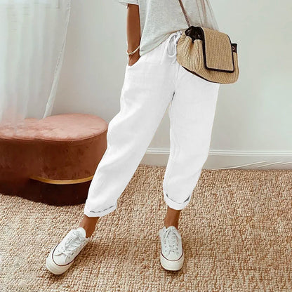 【Coton et Lin】Pantalons Confortables pour le Temps Libre