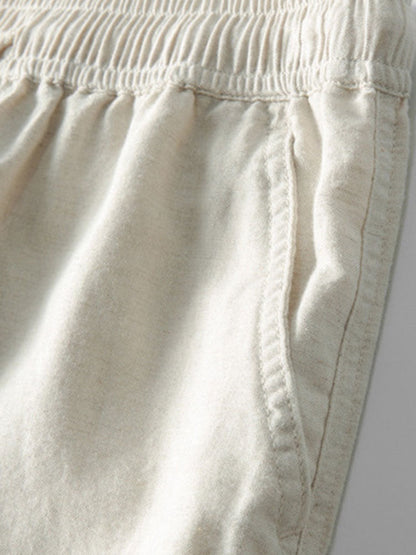 Chemise Cubane Jacquard Géométrique & Pantalons en Lin à Jambe Droite