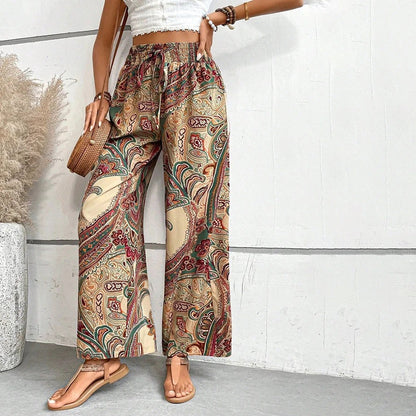 Pantalons Casual avec Imprimé Ethnique