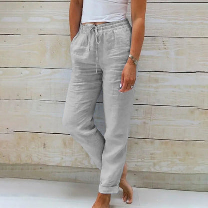 【Coton et Lin】Pantalons Casual Droits