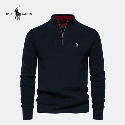 Rl - Pull en maille avec demi-zip