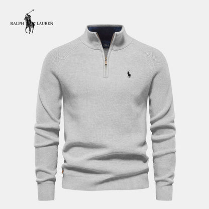 Rl - Pull en maille avec demi-zip