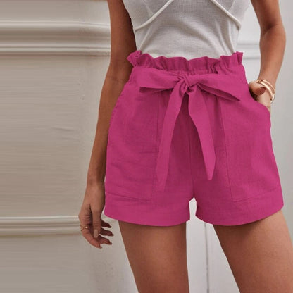 【Coton Et Lin】Shorts Casual Monochromatiques