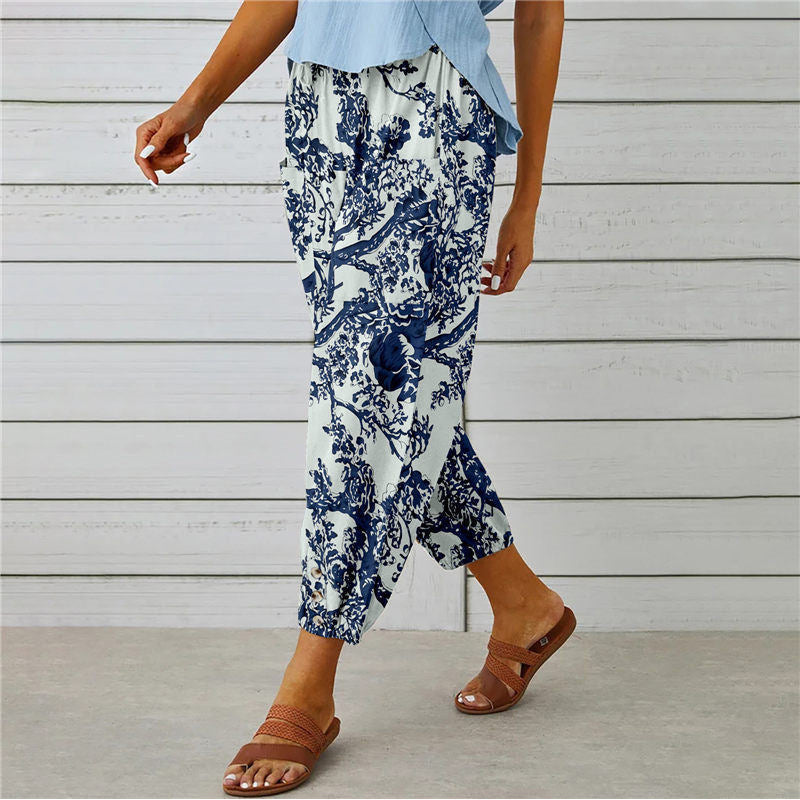 【Coton et Lin】Pantalons Vintage Imprimés