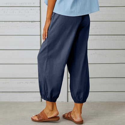 【Coton et Lin】Pantalons Confortables de Temps Libre