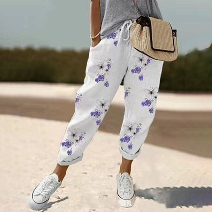 【Coton et Lin】 Pantalons Casual Respirants