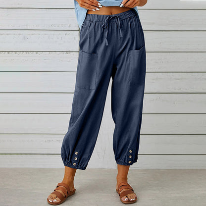 【Coton et Lin】Pantalons Confortables de Temps Libre
