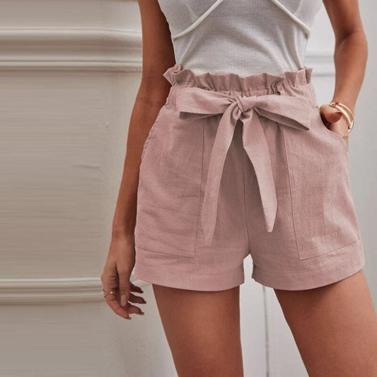 【Coton Et Lin】Shorts Casual Monochromatiques