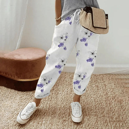 【Coton et Lin】 Pantalons Casual Respirants