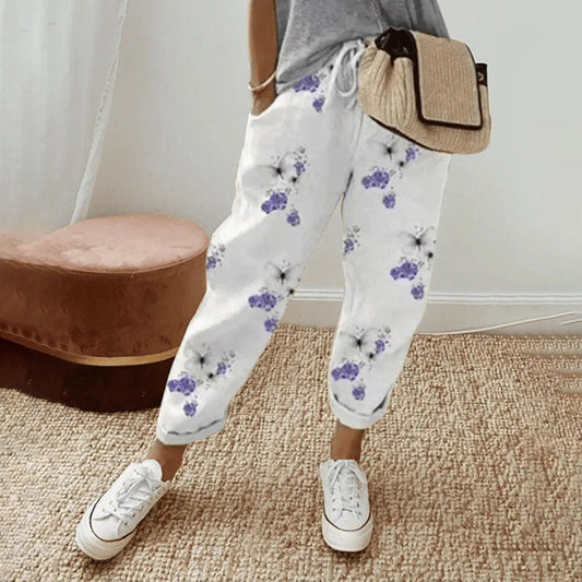 【Coton et Lin】 Pantalons Casual Respirants