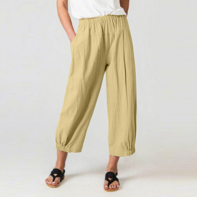Pantalons Harem à Taille Haute
