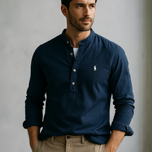 Chemise col montant – Coupe décontractée