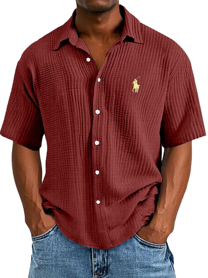 Chemise d'Été Décontractée, Longue et Confortable à Manches Courtes pour Homme