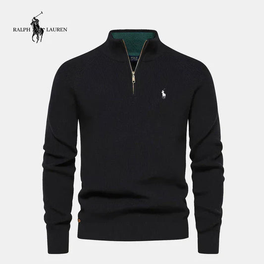 Rl - Pull en maille avec demi-zip