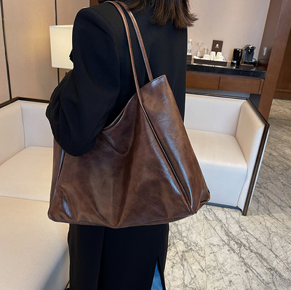 Sac fourre-tout en cuir vegan inspiré vintage Aurellia Blair pour l'école ou le travail, adapté pour ordinateur portable et essentiels