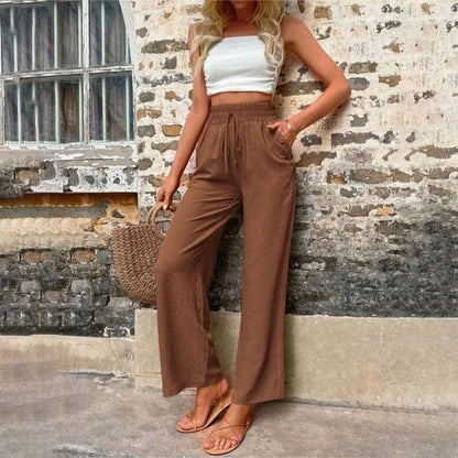 Pantalons Uni Couleur Décontractés