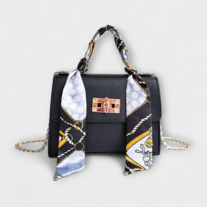 Sac à main Aurellia - Cuir marron, fermeture dorée, poignée en écharpe, élégant et polyvalent
