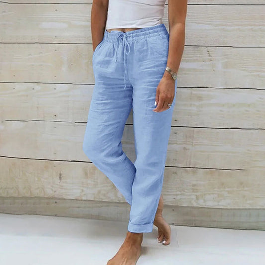 【Coton et Lin】Pantalons Casual Droits