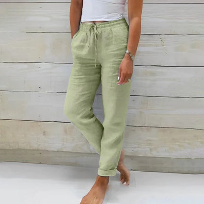 【Coton et Lin】Pantalons Casual Droits