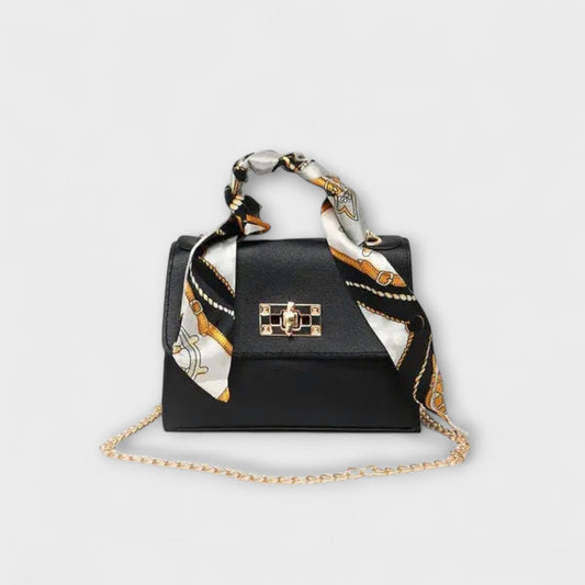 Sac à main Aurellia - Cuir marron, fermeture dorée, poignée en écharpe, élégant et polyvalent