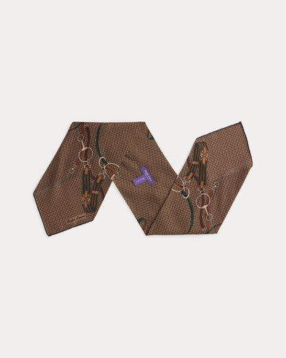 Foulard équestre en cachemire et soie