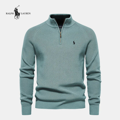 Rl - Pull en maille avec demi-zip